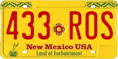 NM license plate 433ROS