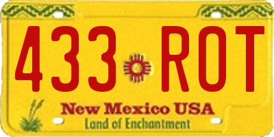 NM license plate 433ROT