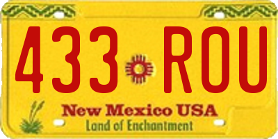 NM license plate 433ROU