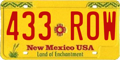 NM license plate 433ROW