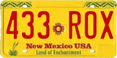 NM license plate 433ROX