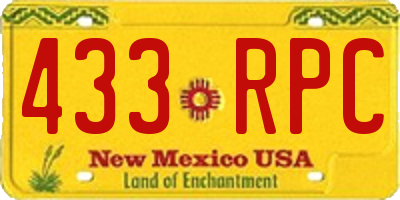 NM license plate 433RPC