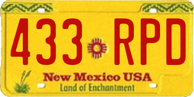 NM license plate 433RPD