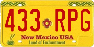 NM license plate 433RPG