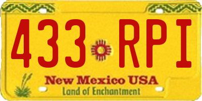 NM license plate 433RPI