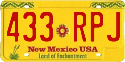 NM license plate 433RPJ