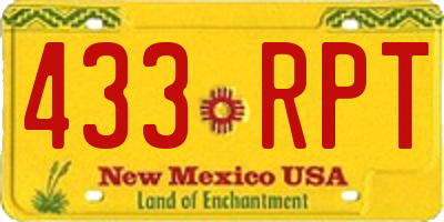 NM license plate 433RPT