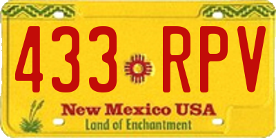 NM license plate 433RPV