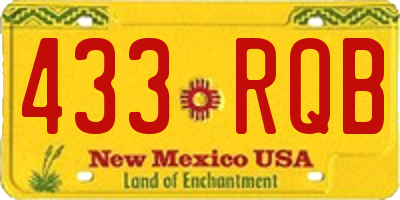 NM license plate 433RQB