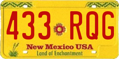 NM license plate 433RQG
