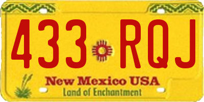 NM license plate 433RQJ