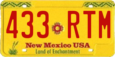 NM license plate 433RTM