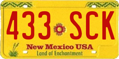 NM license plate 433SCK