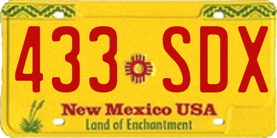 NM license plate 433SDX