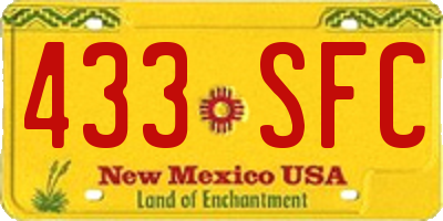 NM license plate 433SFC
