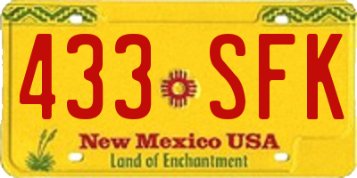 NM license plate 433SFK