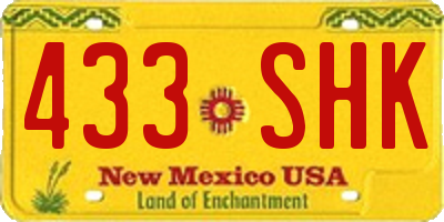 NM license plate 433SHK