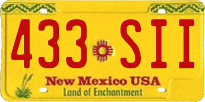 NM license plate 433SII