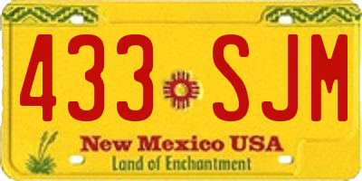 NM license plate 433SJM