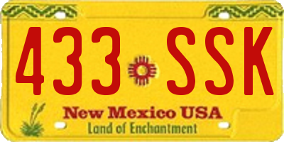 NM license plate 433SSK