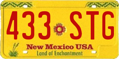 NM license plate 433STG