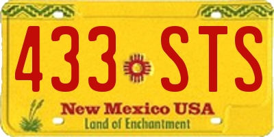NM license plate 433STS