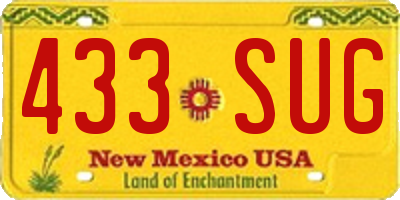 NM license plate 433SUG