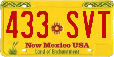 NM license plate 433SVT