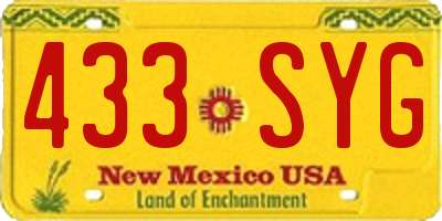 NM license plate 433SYG