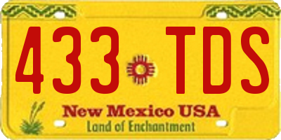 NM license plate 433TDS