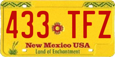 NM license plate 433TFZ