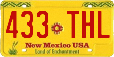 NM license plate 433THL