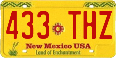 NM license plate 433THZ