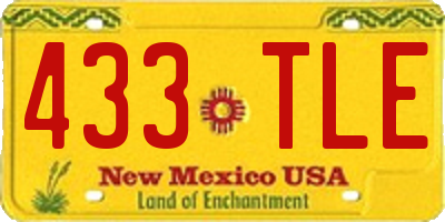 NM license plate 433TLE