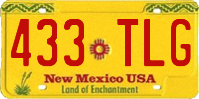 NM license plate 433TLG