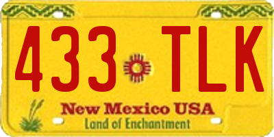 NM license plate 433TLK