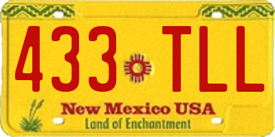 NM license plate 433TLL
