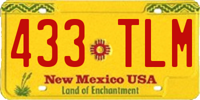 NM license plate 433TLM