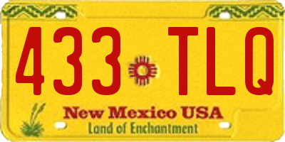 NM license plate 433TLQ