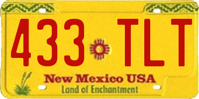 NM license plate 433TLT