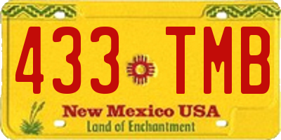 NM license plate 433TMB