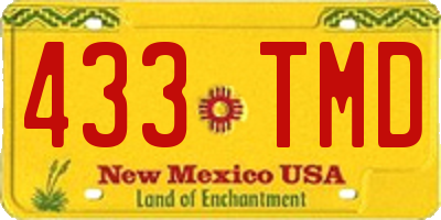 NM license plate 433TMD