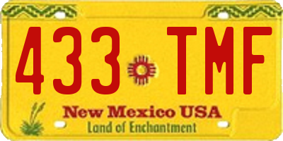 NM license plate 433TMF