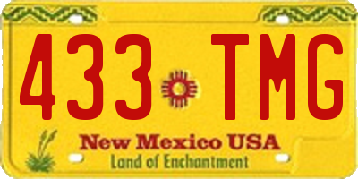 NM license plate 433TMG