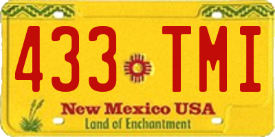 NM license plate 433TMI