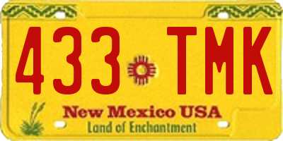 NM license plate 433TMK