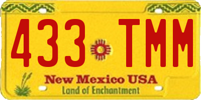NM license plate 433TMM