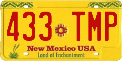 NM license plate 433TMP