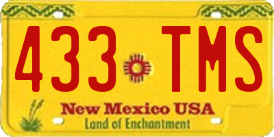 NM license plate 433TMS