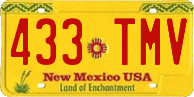 NM license plate 433TMV